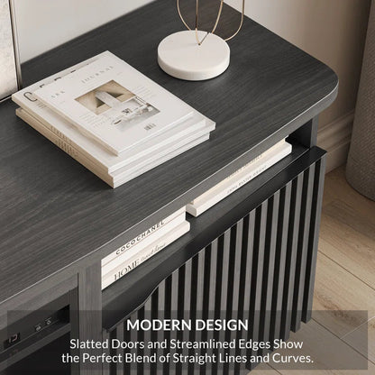 68" TV stand featuring a 23" electric fireplace,TV Stand for TVs up to 78"