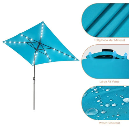 Doralice 120'' x 78'' Rectangular Lighted Market Umbrella