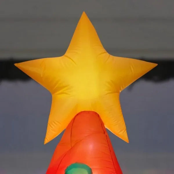 12 5 ft inflatable fuzzy plush red christmas tree