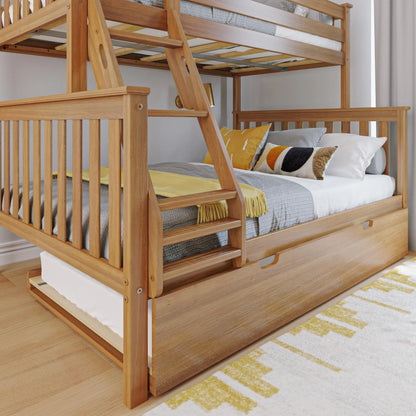 &#127876;Store Closing Sale&#128150;Kids Solid Wood Twin-Over-Full Bunk Bed + Trundle Bed