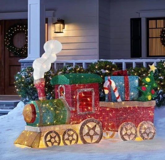 led lighted mesh string train set