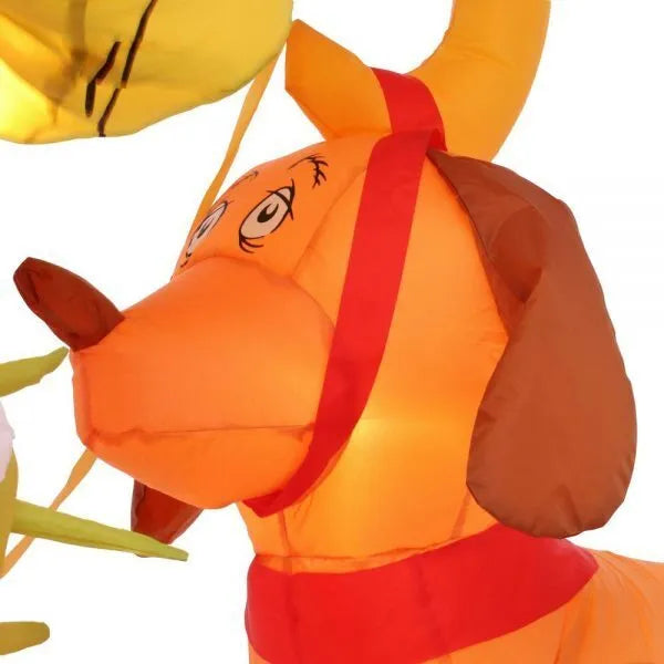 5 12 ft h x 6 5 ft w inflatable airblown holiday grinch and max scene