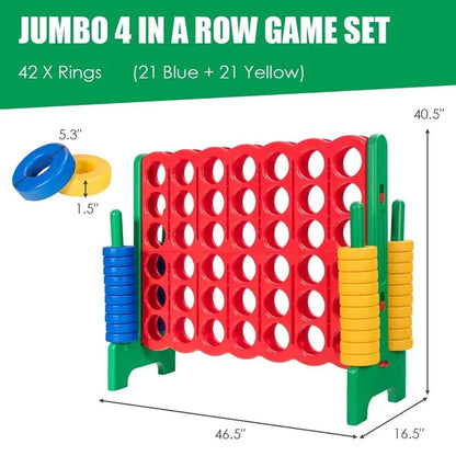 4-to-Score Giant Game Set with 42 Jumbo Rings & Quick-Release Slider