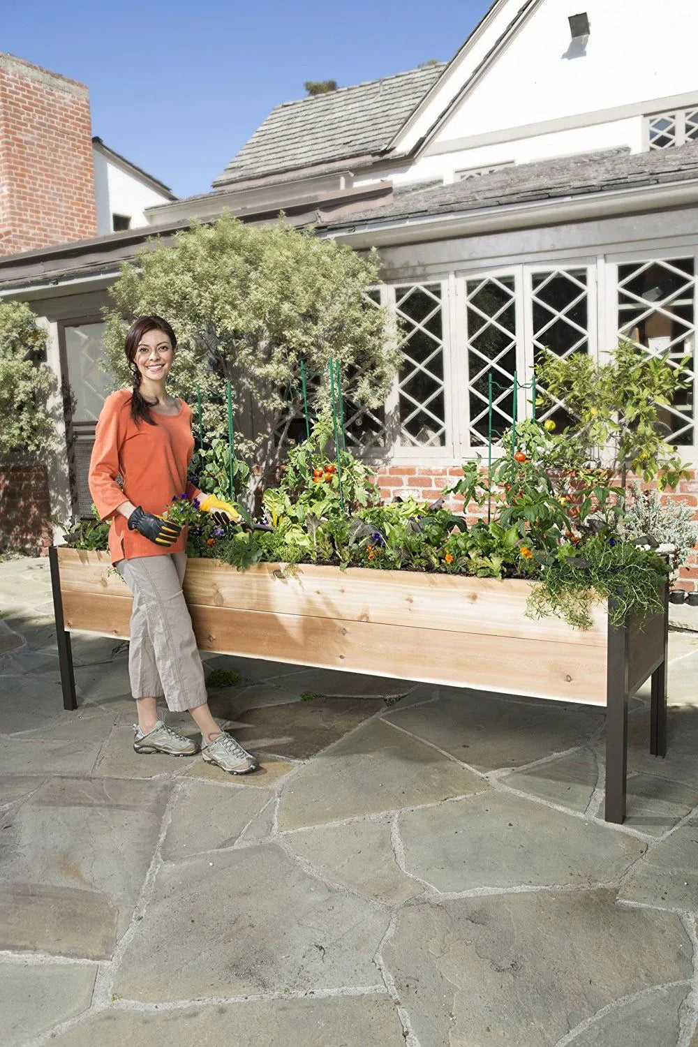 Heavy Duty Standing Garden Planters for Outdoor,Perfect for Patio Deck & Backyard