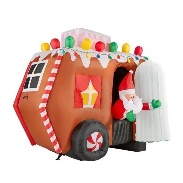 10 animated inflatable gingerbread trailer