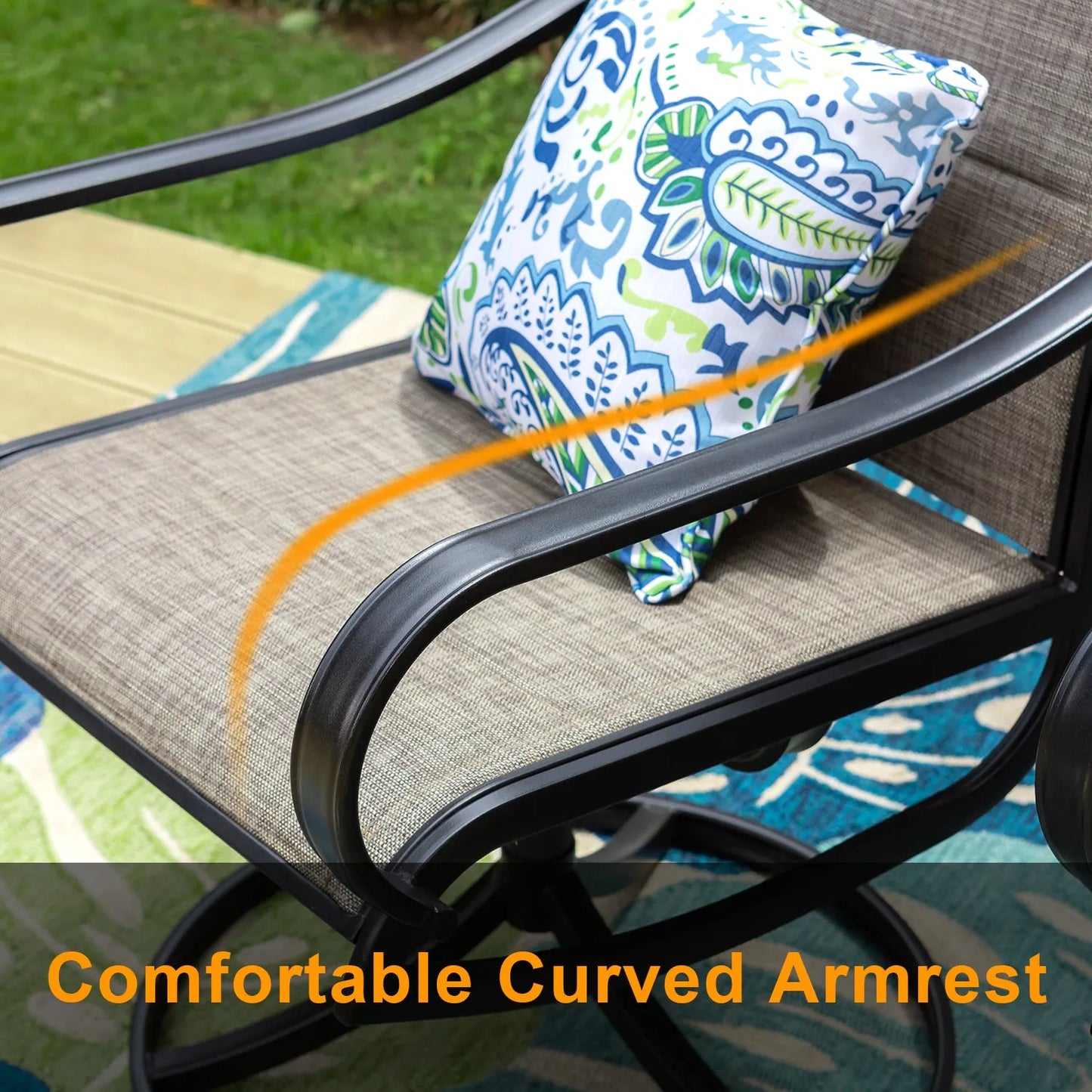 7-Piece/9-Piece Outdoor Patio Dining Set with Adjustable Table & Padded Textilene Swivel Chairs