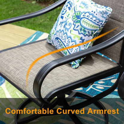 7-Piece/9-Piece Outdoor Patio Dining Set with Adjustable Table & Padded Textilene Swivel Chairs