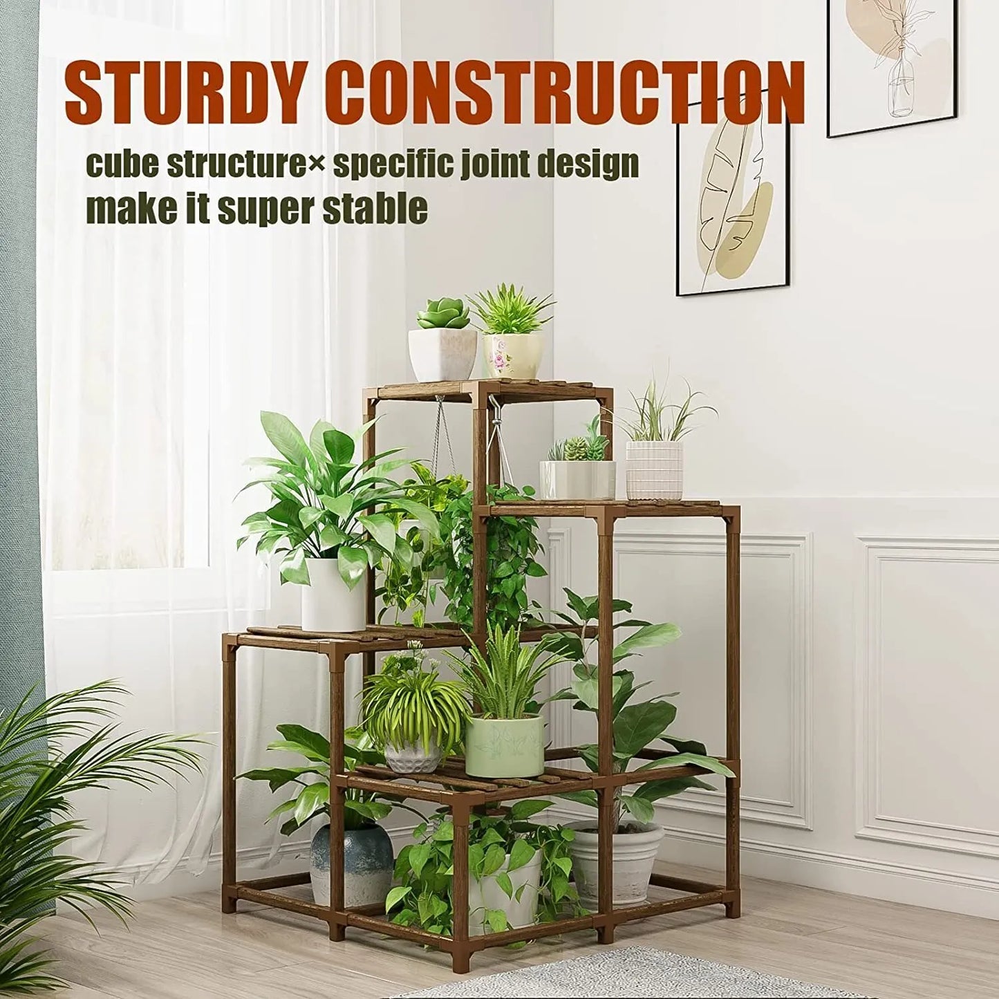 Plant stand indoor plant stand wooden outdoor multi-layer plant stand