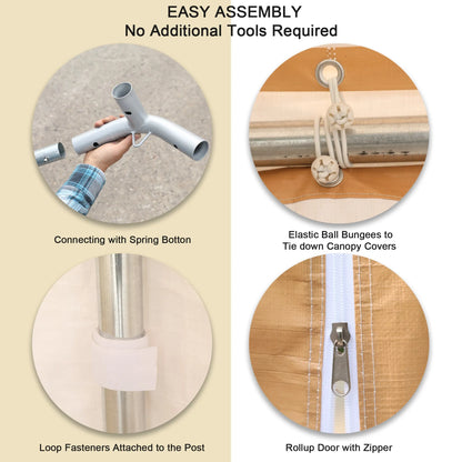 10x20 ft Heavy Duty Carport Canopy Instant Garage with Removable Sidewalls and Doors