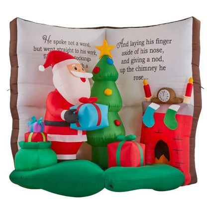 6 56 ft inflatable santa in story book scene