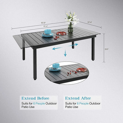 7-Piece/9-Piece Outdoor Patio Dining Set with Adjustable Table & Padded Textilene Swivel Chairs