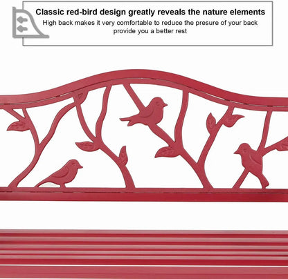 50 Inch Patio Garden & Park Bench Steel Frame Porch Chair