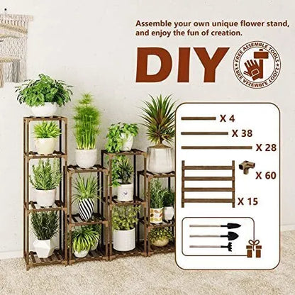 Plant stand indoor plant stand wooden outdoor multi-layer plant stand