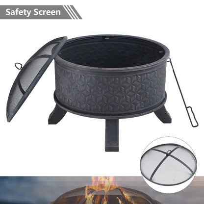 26 Inch Antique Bronze Round Fire Pit