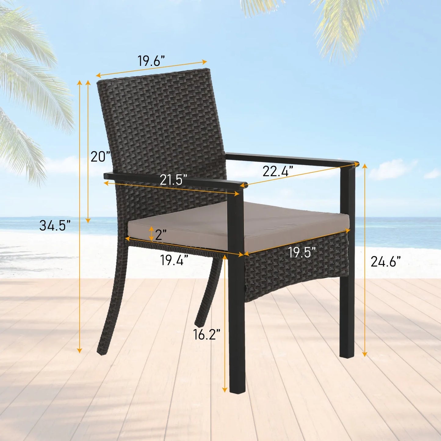 5-Piece Patio Fire Pit Set Rattan Dining Chairs & 50,000BTU Square Fire Pit Table