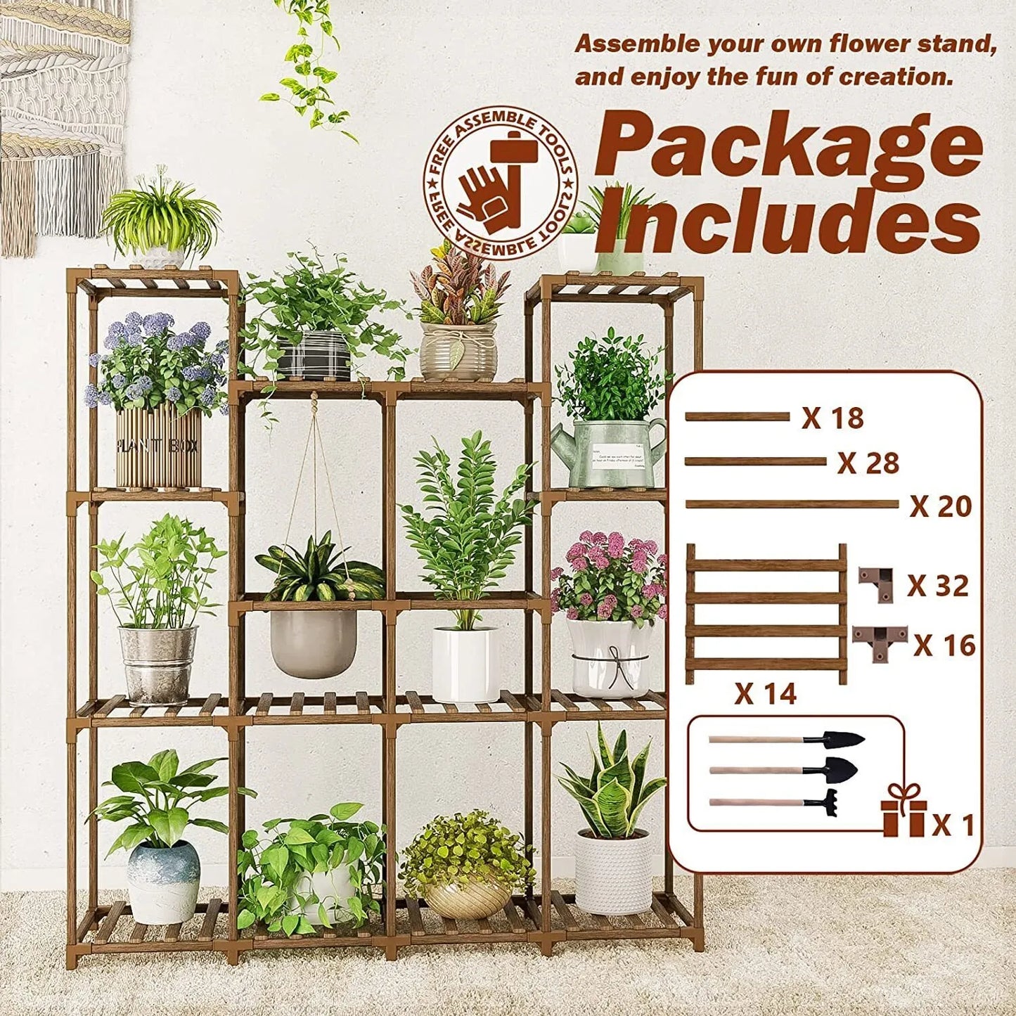 Plant stand indoor plant stand wooden outdoor multi-layer plant stand