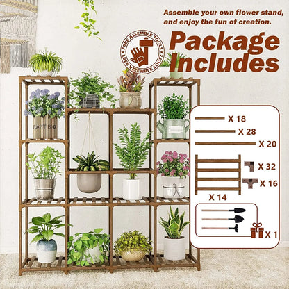 Plant stand indoor plant stand wooden outdoor multi-layer plant stand