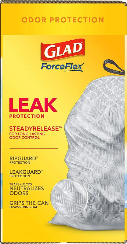 Glad Protection Series Force Flex Drawstring Fresh Clean Odor Shield 13 Gallon 1/110ct