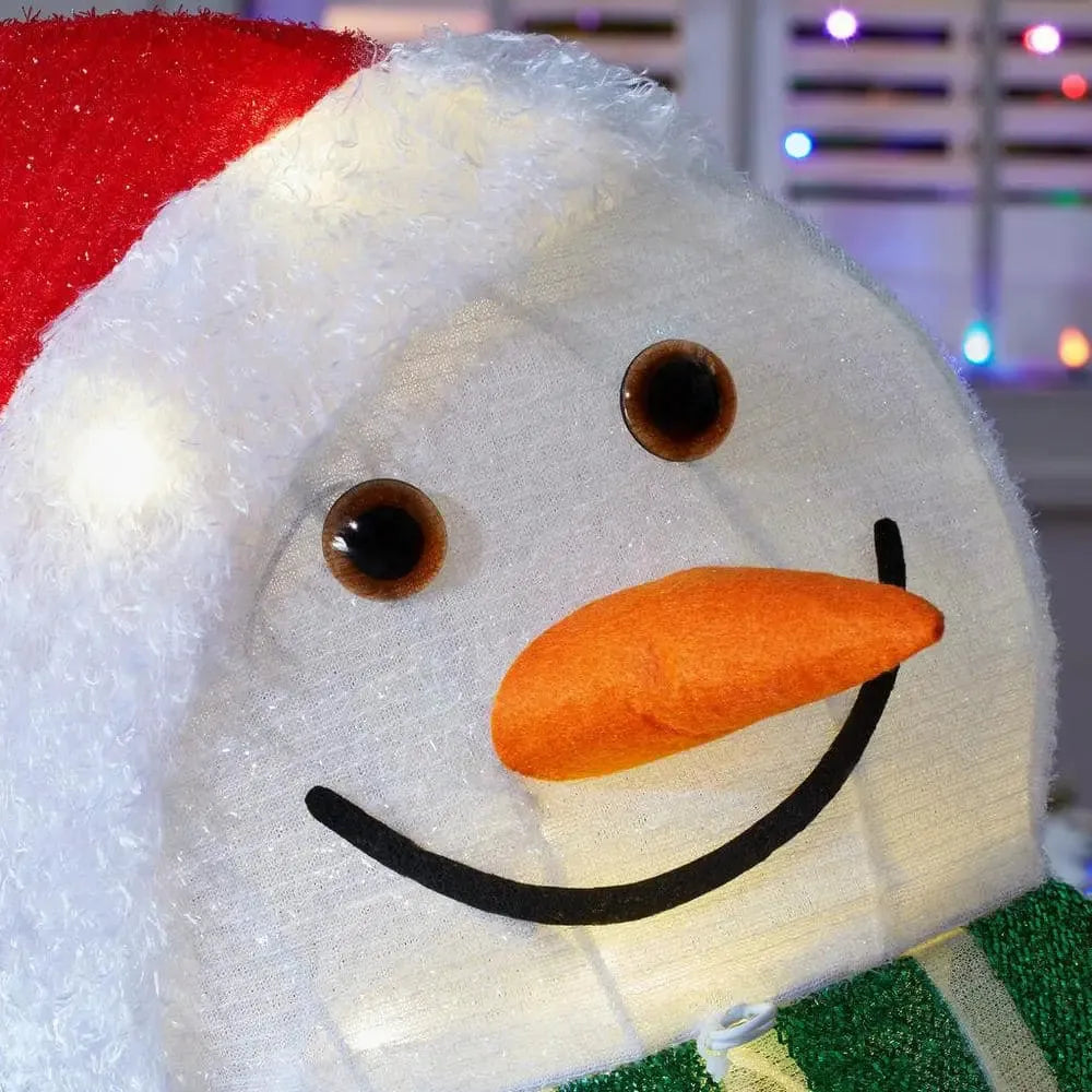 4 ft Warm White LED Snowman Stacking Gifts Holiday Yard Decoration